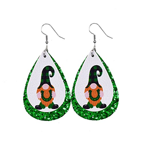 St. Patrick's Day Künstliche Leder Ohrringe Set Irish Shamrock Hafe Ohrring Ohrohrschmuck Accessoires Teardle Ohrring Lederohrtropfen Für Frauen von YIZITU