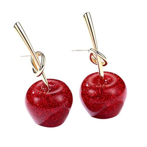 Stilvolle Apple-Ohrstecker, moderne Legierung, Obst-Designs mit bequemem Tragehaken, für den täglichen Gebrauch, Outfits, Ohrringe für Damen, Einheitsgröße, Wie beschrieben, Wie beschrieben von YIZITU