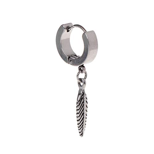 Stylisch Für Titanstahl Feder Anhänger Ohrringe Charm Girl Junge Dangle Ohrring Hoop Drop Ohrringe Für Partyreisen Da Holz von YIZITU