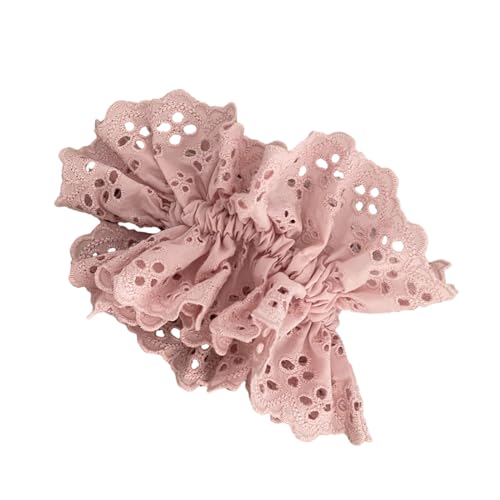 Süße Scrunchies Y2K Spitze Haargummi Haarseil Starker Halt Beige Kostüm Spitze Haargummi Scrunchie Haarschmuck Haargummis von YIZITU