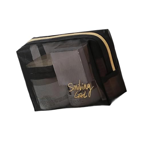 Transparente quadratische Make-up-Aufbewahrungstasche, Netzgewebe, Kosmetik-Organizer mit geräumigem Innenraum für Reisezubehör, Kosmetik-Aufbewahrungstasche, h, Einheitsgröße von YIZITU