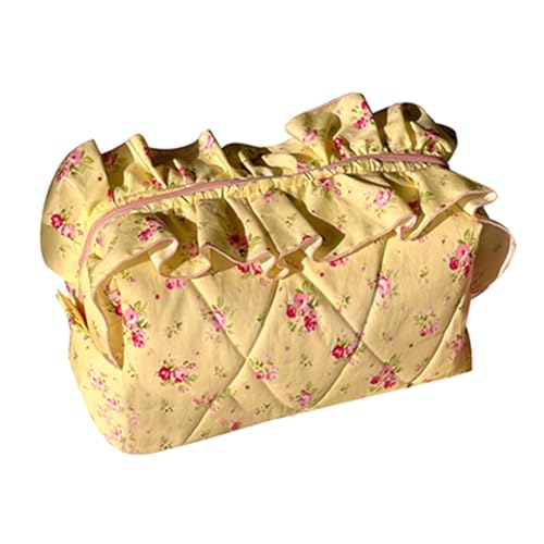 Trendige Make-up-Tasche aus Baumwolle für Damen mit viel Platz Kosmetiktaschen für Reisen und Outdoor-Aktivitäten, Kosmetiktasche für Damen, gelb, Mass Beauty Trendige Make-up-Tasche aus Baumwolle für Damen mit viel Platz Kosmetiktaschen für Reisen und Outdoor-Aktivitäten, Kosmetiktasche für Damen, gelb, Mass Beauty von YIZITU