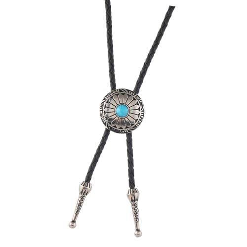 Türkisblüte Anhänger Bolotie Halskette Für Männer Frauen Western Verstellbares Lederkabel Krawatte Casual Evening Trage Verstellbarer Bolo Krawatte Halskette Türkisblüte Anhänger Bolotie Halskette Für Männer Frauen Western Verstellbares Lederkabel Krawatte Casual Evening Trage Verstellbarer Bolo Krawatte Halskette von YIZITU