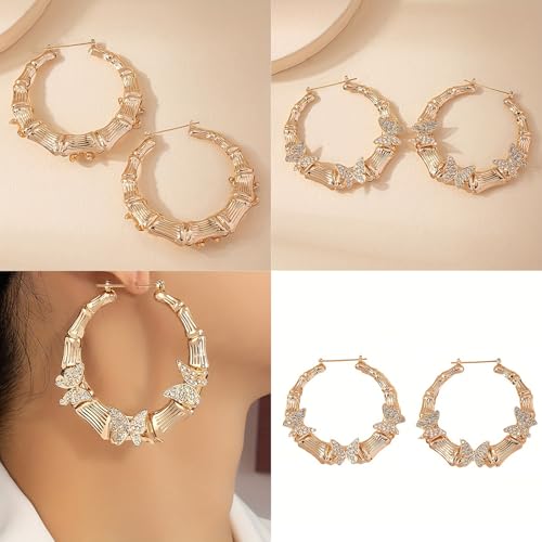 Übertriebener Runde Dangle Ohrringe Butterfly Round Ohrringe Anhänger Fashion Statement Für Woman Fashion von YIZITU