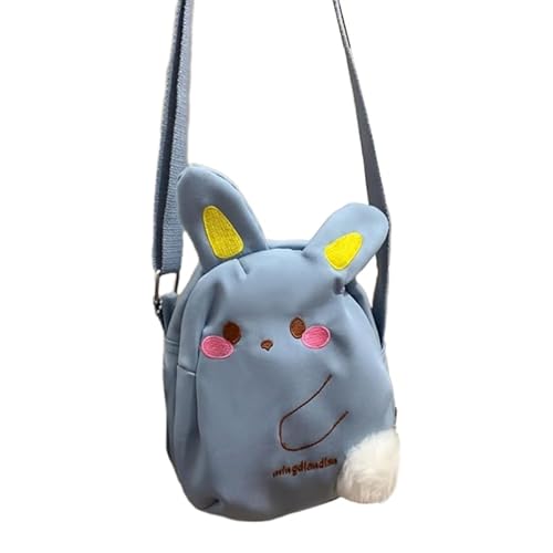 Umhängetasche für Mädchen, Studenten, Nylon, Cartoon-Tasche, vielseitige Tiertasche, Crossbody-Tasche, Weiß/Blau/Rosa, blau von YIZITU