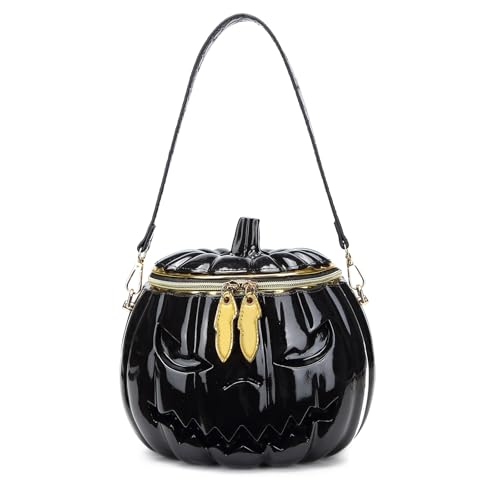 Umhängetasche in Kürbisform für Damen, lustige Kuriertasche, Halloween-Handtasche, Neuheit, Umhängetasche, Einkaufstasche, Dating-Tasche, Frauentasche, Kürbisform, Umhängetasche, Umhängetasche von YIZITU