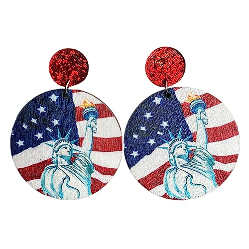 Urlaubsfeier Ohrring Spaß Festliche Amerikanische Flagge Ohrringe Für Patriotisches Outfit Independence Day Dangle Ohrring Rot Weiß Blau Ohrringe Star Und Streifen Acryl Urlaubsfeier Ohrring Spaß Festliche Amerikanische Flagge Ohrringe Für Patriotisches Outfit Independence Day Dangle Ohrring Rot Weiß Blau Ohrringe Star Und Streifen Acryl von YIZITU