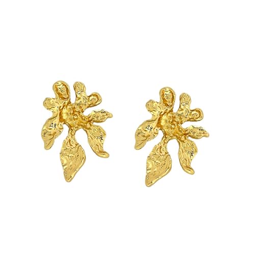 Vintage Blumenohrringe Für Frauen Mit Gold/silbernen Verlegtem Mit Strukturierten Geflitzten Designs Und Unregelmäßigen Geometrischen Wirbeln Vintage Blumenohrringe von YIZITU