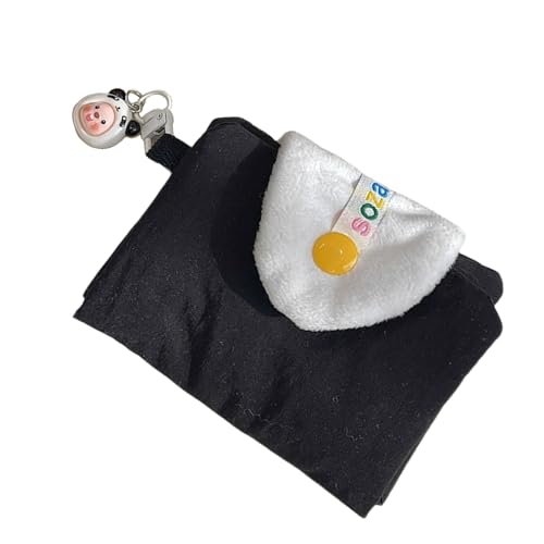 Weiche Aufbewahrungstasche für Kopfhörer und Münzen, Lippenstift, Kleingeldtasche für Erwachsene, die ein funktionales und einzigartiges Accessoire suchen, Fitnessstudio-Tragetasche, Schwarz , Mass von YIZITU