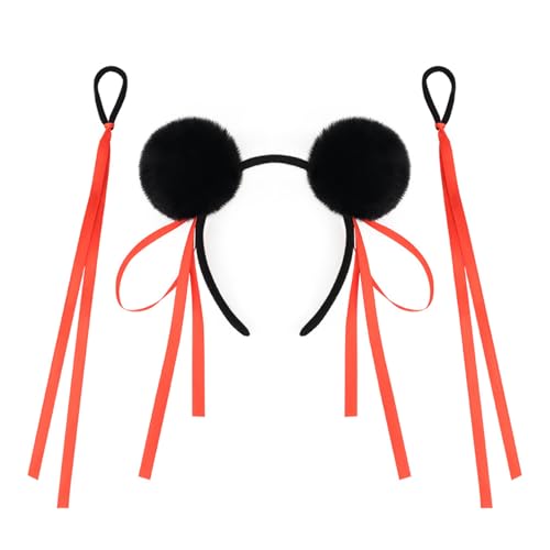 Weiche Pompons, Necha-Haarband, elastisches Band, Schleife, Dutt, Stirnband, Cosplay, Party, Haarstyling-Werkzeug für Anime-Charakter, bequemer Hairhoop von YIZITU