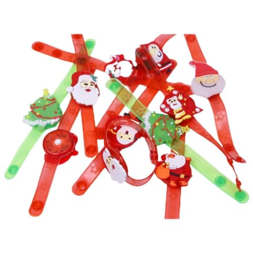 Weihnachtsfeier Gefälligkeiten Für Kinder Silikon Licht Up Armbänder Partyversorgungsarmband Mit Santa Muster Silikon Weihnachtsarmbänder Für Kinder Leuchtende Handgelenksgurt von YIZITU
