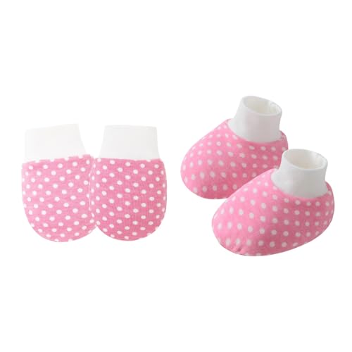 YIZITU 1 Set Baby Handschuhe & Socken Fußabdeckungen Set für Neugeborene bis 6 Monate mit Cartoon-Muster Sanfter Baumwollstoff Neugeborene Fäustlinge, L, Einheitsgröße von YIZITU