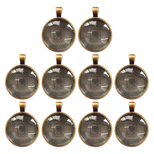 YIZITU 10 Set Round Anhänger Lünetten 25 Mm Anhänger Basis Lünette Tablett Becher Geeignet Für Handwerk Und Schmuck Design Round Tablett von YIZITU