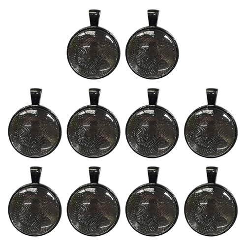 YIZITU 10 Set Round Anhänger Lünetten 25 Mm Anhänger Basis Lünette Tablett Becher Geeignet Für Handwerk Und Schmuck Design Round Tablett von YIZITU