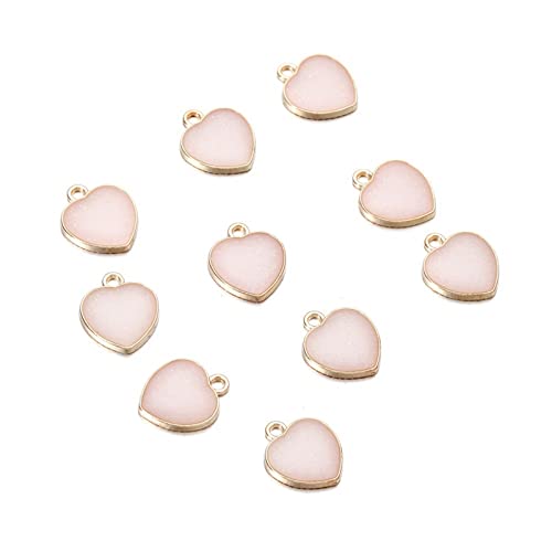 YIZITU 10 Stücke Buntes Liebesherz Zauber Anhänger Für Halskette Armbänder Ohrringe Handy Dekorative Accessoires Liebe Herz Anhänger Halskette Für Mädchen von YIZITU