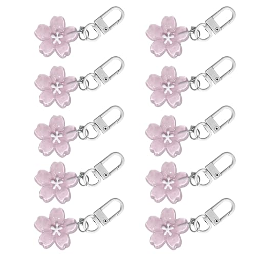 YIZITU 10 x bunte Sakuras-Gelee-Anhänger, Schlüsselanhänger, Kirschblüten, Harz, Blume, Handtasche und Taschendekoration YIZITU 10 x bunte Sakuras-Gelee-Anhänger, Schlüsselanhänger, Kirschblüten, Harz, Blume, Handtasche und Taschendekoration von YIZITU