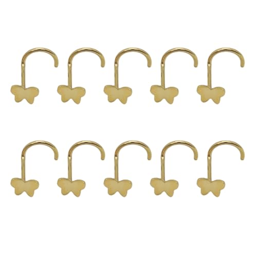 YIZITU 10pcs Multifunktional Edelstahl Schmetterling Nasenstollen Körperschmuck Für Lippentragus Piercings Frauen Accessoire Easy Change Butterfly Nase von YIZITU