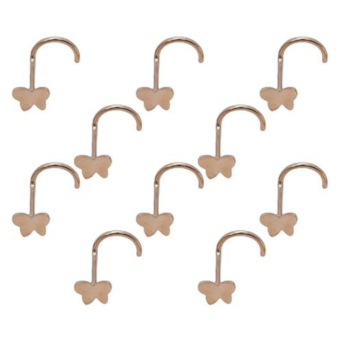 YIZITU 10pcs Multifunktional Edelstahl Schmetterling Nasenstollen Körperschmuck Für Lippentragus Piercings Frauen Accessoire Easy Change Butterfly Nase von YIZITU
