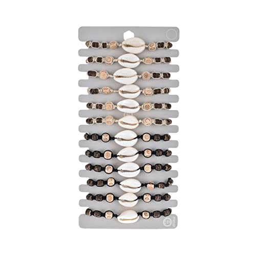 YIZITU 12 Pcs/set Natursteinschalenstarfische Charme Armbänder Frauen Geflochten von YIZITU