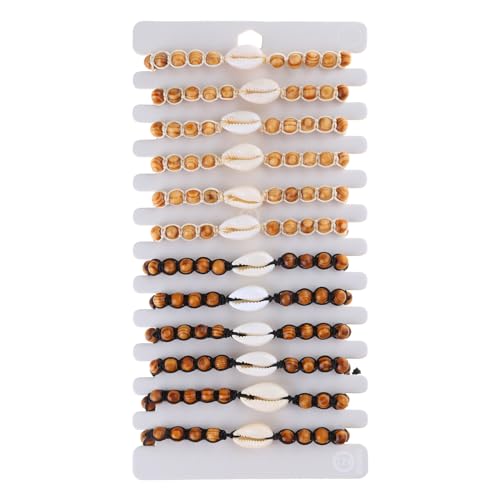 YIZITU 12 Pcs/set Natursteinschalenstarfische Charme Armbänder Frauen Geflochten von YIZITU