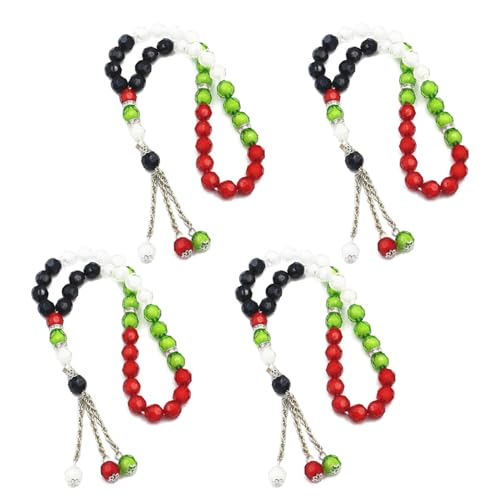 YIZITU 2/4pcs Katholische Gebetsperlen Handarmband Acryl Gebet Rosenkranzarmband Palästina Flagge Farben Geschenke Katholischer Rosenkranz von YIZITU