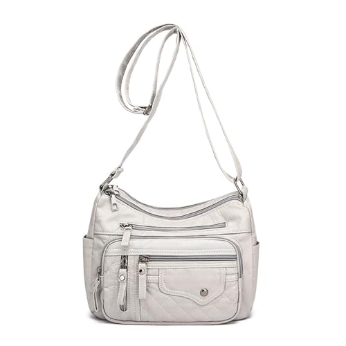 YIZITU 2024 PU-Umhängetasche, mehrere Fächer, große Kapazität, modische Tasche, vielseitig, trendige Tasche für Damen, Crossbody-Tasche, Reisetasche, grau, One Size YIZITU 2024 PU-Umhängetasche, mehrere Fächer, große Kapazität, modische Tasche, vielseitig, trendige Tasche für Damen, Crossbody-Tasche, Reisetasche, grau, One Size von YIZITU