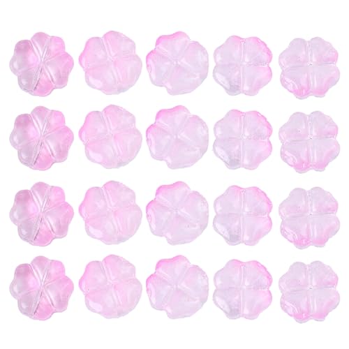 YIZITU 20pc Buntes Glasglasur Charme Flat Lose Perlen Halskette Armband Ohrringe Schmuck Erstellen Erkenntnisse Lieferungen Clovers Charme von YIZITU