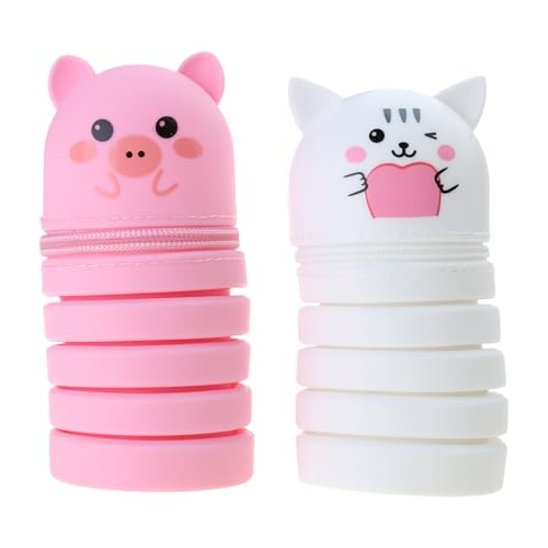YIZITU 2pcs Cartoon Pencil Hülle Teleskopstiftbeutel Für Kinder Reißverschluss von YIZITU