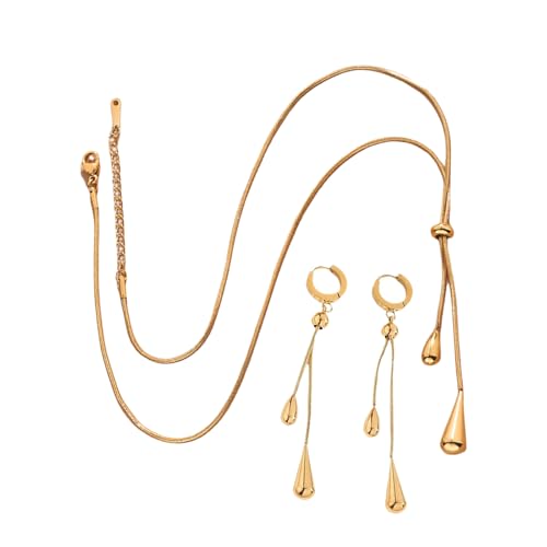 YIZITU 3-teiliges Set mit Quasten-Halskette und Ohrringen für einen eleganten Look für Frauen, elegante Stile, vielseitige Halskette und Ohrringe von YIZITU