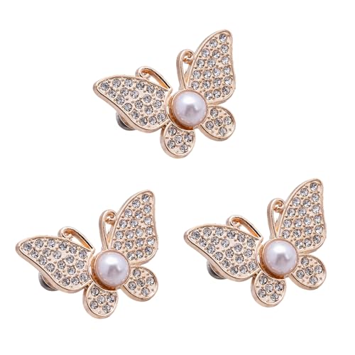 YIZITU 3pcs Strassstones Schmetterling Taille Clip Fastener Jeans Hosen Straffler Pin Für Frauen Stilvoller Taille Cinching Accessoires Schmetterlingsschnalle von YIZITU