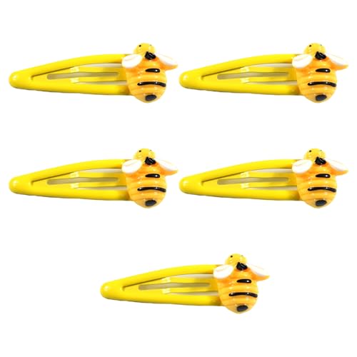 YIZITU 5pcs Entzückende Bienen Geformte Haarnadel Childrens Haarclip Sichere Bauchmuskeln Leichtes Accessoires Für Mädchen Multi Farb Sortiment Süßes Bienen Clip Für Kinder von YIZITU