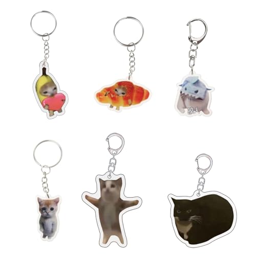 YIZITU 6 Stück Schlüsselanhänger Lustig Lustige Schlüsselanhänger Lustiger Schlüsselanhänger Anhänger Tier Thema Schlüsselhalter Ornament von YIZITU