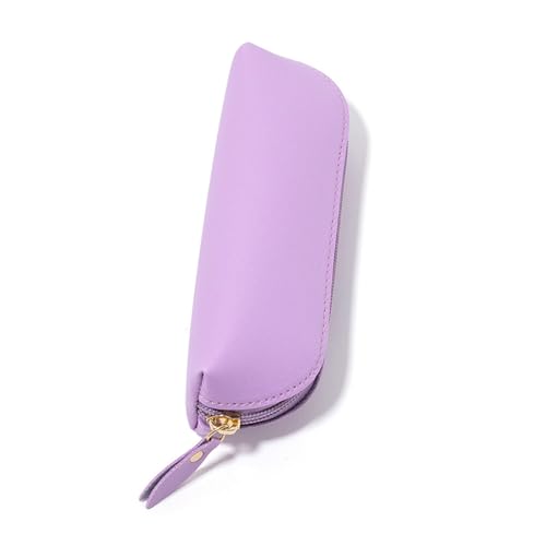 YIZITU Ästhetisches Federmäppchen, praktische Stifttasche, PU-Leder, große Kapazität, Schulbedarf, große Kapazität, PU-Ledertasche, ästhetische Tasche, violett von YIZITU