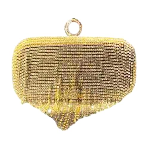 YIZITU Abendtasche, Glitzer, Strass, Quaste, Party, Hochzeit, Clutch, Damen-Handtasche für Damen, Mädchen, Cocktail, Crossbody-Tasche, gold von YIZITU