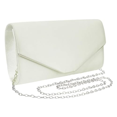 YIZITU Abendtasche für Damen, elegant, Party, Bankett, Hochzeit, Clutch, Handtasche, Schultertasche mit Kette, beige von YIZITU