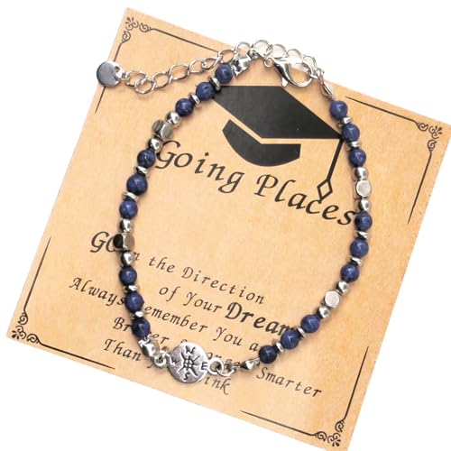 YIZITU Abschluss Schmuckgeschenke Für Ihr Verstellbares Steinperlen Armband College Accessory Mit Grußkarte Und Geschenken Box Edelsteinarmband Für Absolventen von YIZITU