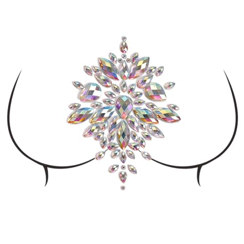 YIZITU Acryl Körper Aufkleber Für Frauen Brustnippel Pasteten Brust Juwelen Für Party Und Festival Outfits Musikfestival Kunst von YIZITU