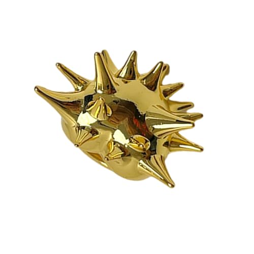 YIZITU Auffällig Fangen Geometrische Seeigel Ringe Party Tragen Legierungsfinger Ringe Gold/Silber Farbe Punk Styles Frauen Mädchen Schmuck Einzigartiger Mode von YIZITU