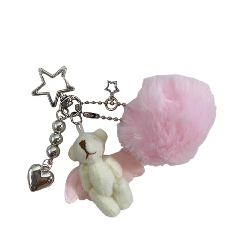 YIZITU Bären-Anhänger mit Pompons, hübscher Tiertaschen-Anhänger, modischer Plüsch-Schlüsselanhänger, handgefertigt für Kinder YIZITU Bären-Anhänger mit Pompons, hübscher Tiertaschen-Anhänger, modischer Plüsch-Schlüsselanhänger, handgefertigt für Kinder von YIZITU