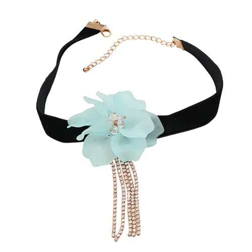 YIZITU Blume Halskette Weiblich Harz Blume Quasten Anhänger Halskette Mode Schlüsselbein Kette Trendy Party Zubehör Mädchen Halskette von YIZITU