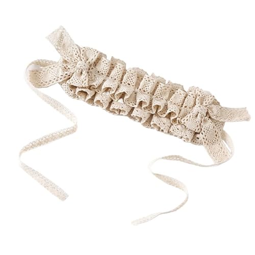 YIZITU Bowknot Spitze Stirnband Rüsche Spitze Kopfstück Lolitas Blumen Kopfbedecke Haarzubehör Französische Maid Kopfschmuck Geschenke Anime Maid Cosplay Stirnband von YIZITU