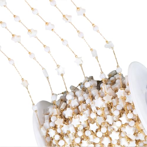 YIZITU Bunte, facettierte Perlenkette, Zubehör, anpassbare Edelstahlkette mit bunten Perlen, 1 m zum Herstellen von YIZITU