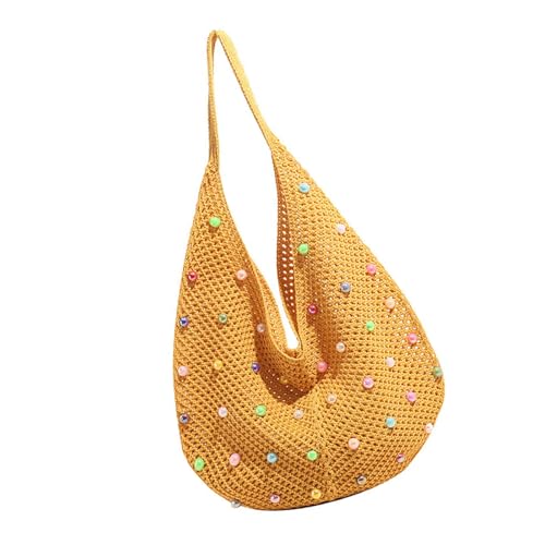 YIZITU Bunte Strandtasche für Damen, Umhängetasche, ästhetische Achselhöhle, trendige Handtasche, gehäkelt, Achselhöhle, Alltag, Damen, Handtasche, modisch, gehäkelt, Schultertasche, Strand, bunt YIZITU Bunte Strandtasche für Damen, Umhängetasche, ästhetische Achselhöhle, trendige Handtasche, gehäkelt, Achselhöhle, Alltag, Damen, Handtasche, modisch, gehäkelt, Schultertasche, Strand, bunt von YIZITU