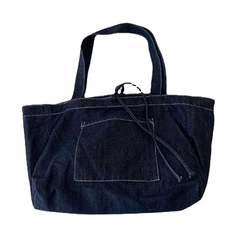 YIZITU CanvasRetro Tasche Shopper Casual Handtasche für Mädchen Frauen Große Kapazität Schultertasche Lady Geldbörse Vielseitige Reisetasche, blau von YIZITU