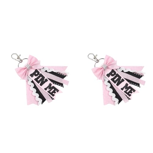 YIZITU Cheer Pinme Ribbon Für Rucksäcke Glänzt Die Cheerleader Schlüsselbund Bulk Jubel Geschenk Glitzer Cheerleader Schlüsselanhänger von YIZITU