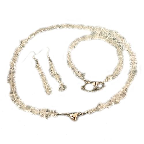 YIZITU Chips Stein Halskette Natural Unregelmäßiger Handgefertigter Ohrring Für Frauen Heilung Halskette Armband Schmucksets Sets Für Mädchen Frauen Halsketten Und Ohrringe Und Armbänder Hochzeit von YIZITU
