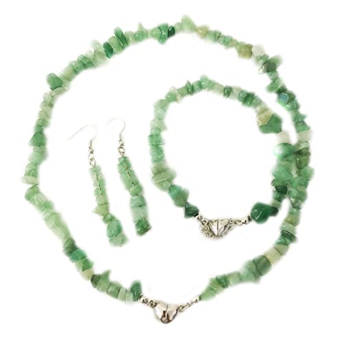 YIZITU Chips Stein Halskette Natural Unregelmäßiger Handgefertigter Ohrring Für Frauen Heilung Halskette Armband Schmucksets Sets Für Mädchen Frauen Halsketten Und Ohrringe Und Armbänder Hochzeit von YIZITU