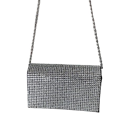 YIZITU Damen-Clutch, Handtasche, Schultertasche, Umhängetasche, Hochzeit, Abschlussball, Party, Geldbörse mit abnehmbarer Kette, Damen-Clutch, silber, One Size YIZITU Damen-Clutch, Handtasche, Schultertasche, Umhängetasche, Hochzeit, Abschlussball, Party, Geldbörse mit abnehmbarer Kette, Damen-Clutch, silber, One Size von YIZITU
