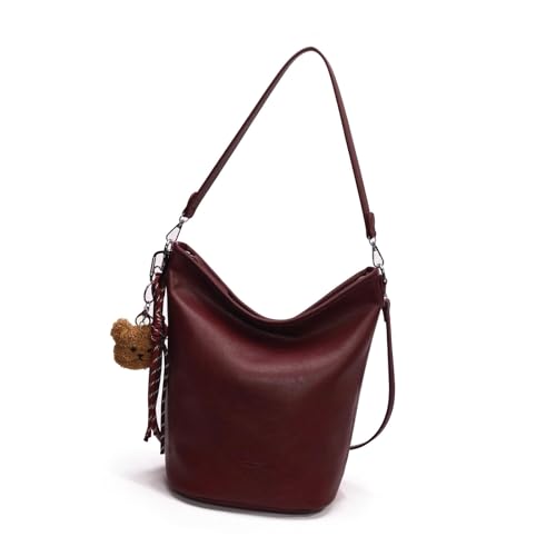 YIZITU Damen-Eimertasche, trendige Achseltasche, Retro-Schultertasche, große Kapazität, Einkaufen, Pendeln, für Reisen, Arbeit, Retro-Schulter für Damen, Handtasche, Achselhöhle, trendiger Eimer von YIZITU