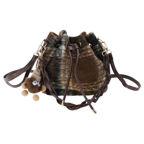YIZITU Damen Eimertasche Herbst Winter Schultertasche Weibliche Mode Crossbody Koreanische Handtasche Casual Herbst Winter Schulter für Frauen Frauen Eimer Crossbody, coffee, One Size YIZITU Damen Eimertasche Herbst Winter Schultertasche Weibliche Mode Crossbody Koreanische Handtasche Casual Herbst Winter Schulter für Frauen Frauen Eimer Crossbody, coffee, One Size von YIZITU
